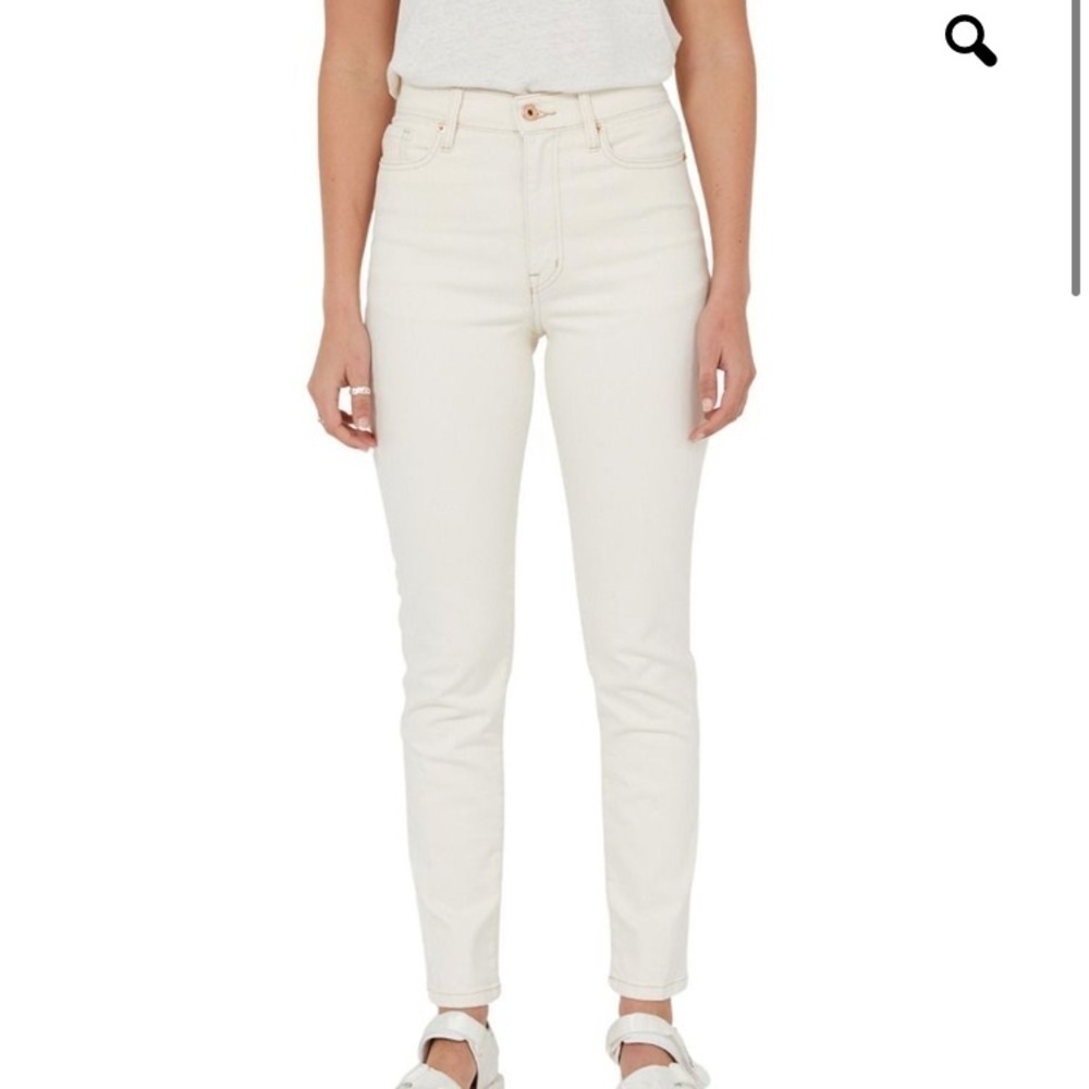 NWT Outland Denim Lucy Relaxed Skinny High Rise Jean Ecru Size 26/30